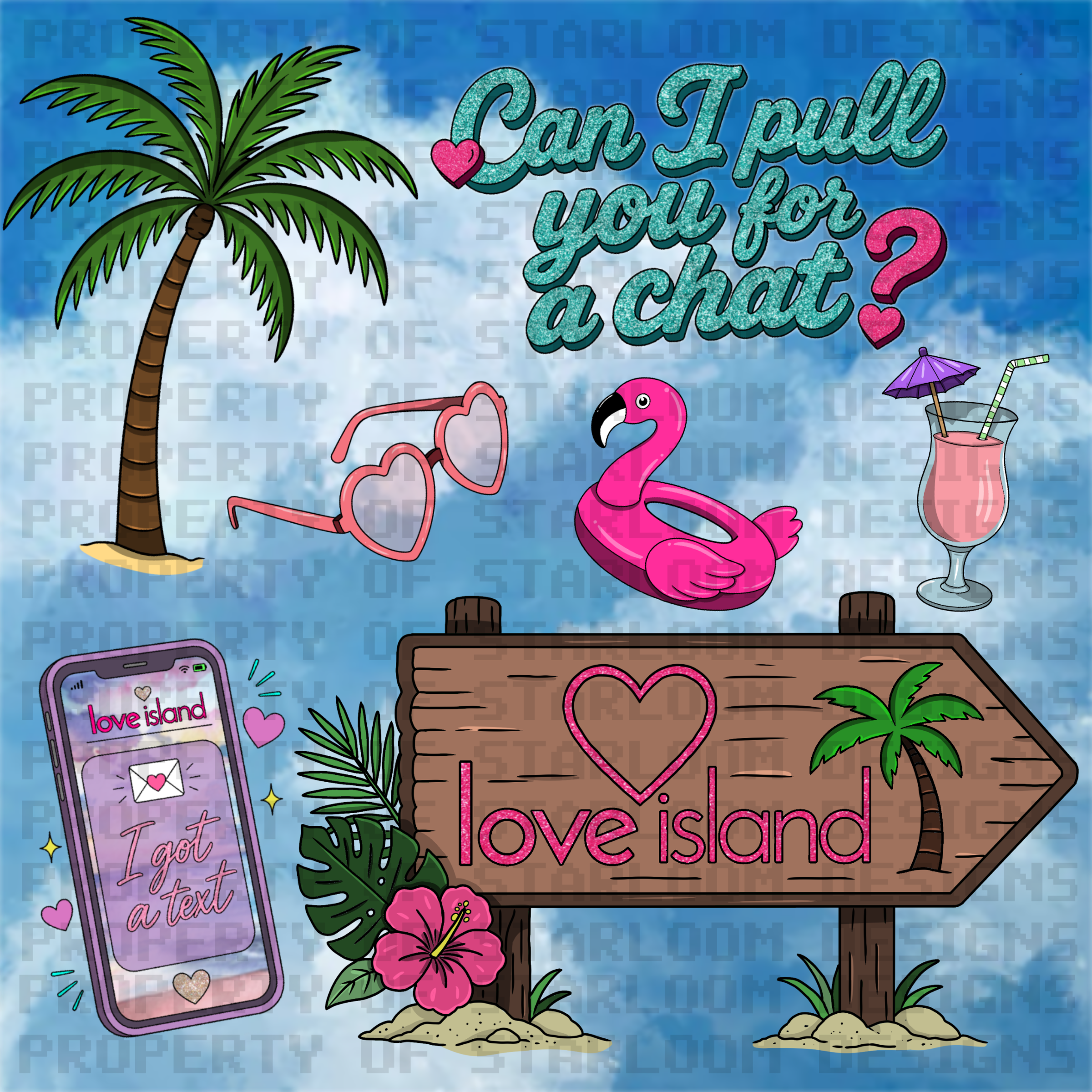 Love Island Clipart Set (7 Pieces)