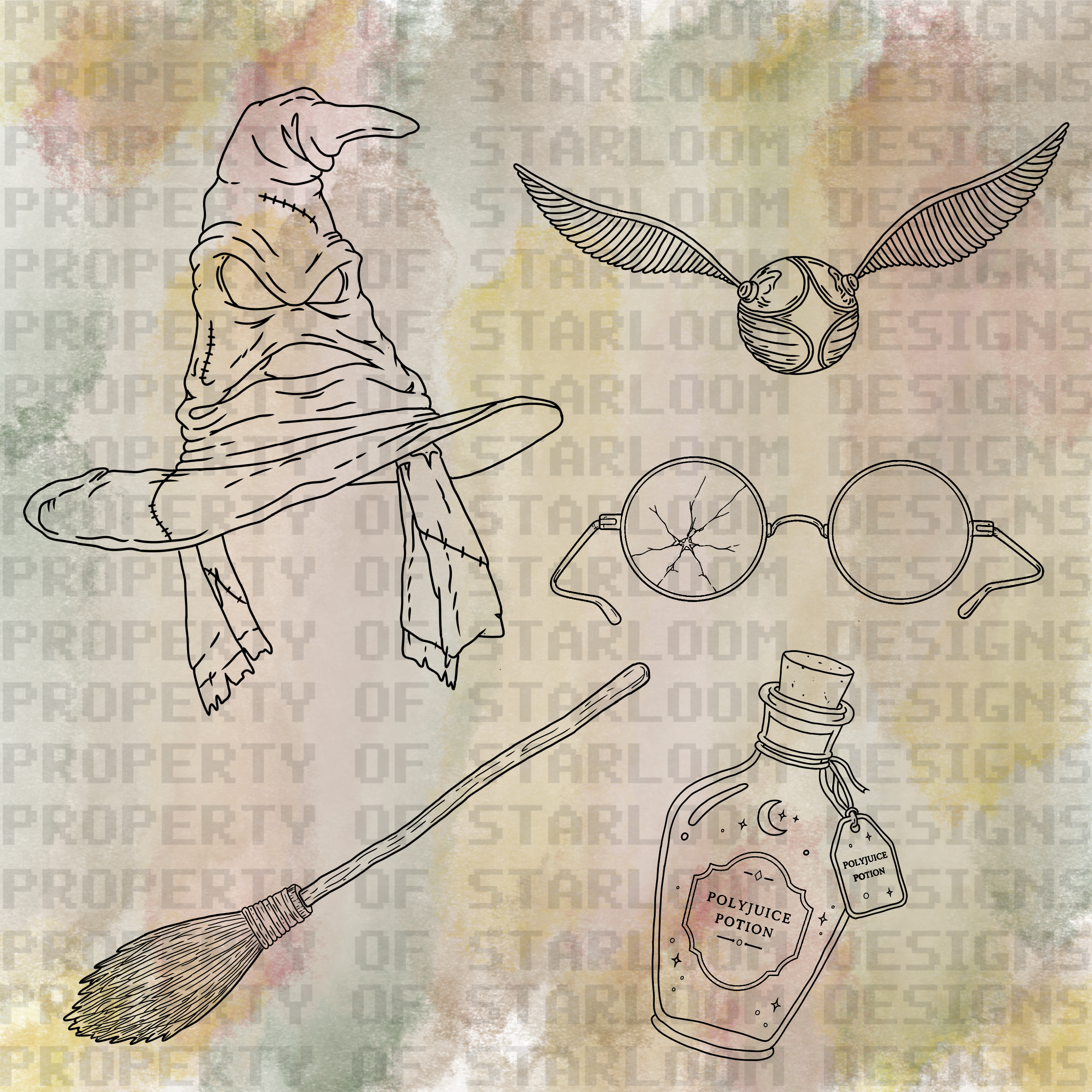 Harry Potter Outline Set (5 Pieces)