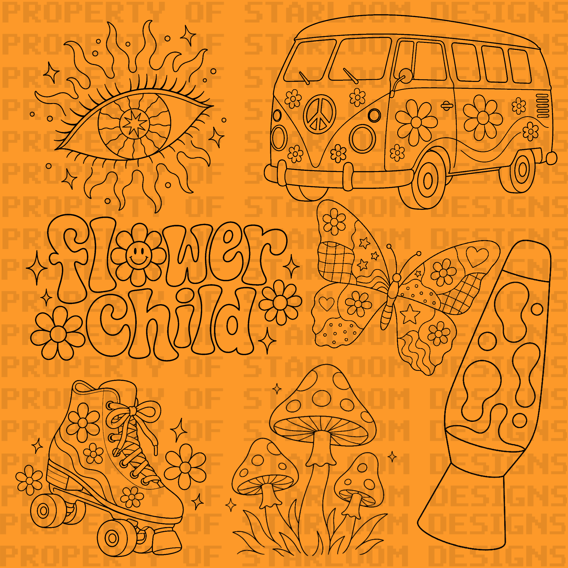 Flower Child Outline Set (7 Pieces)
