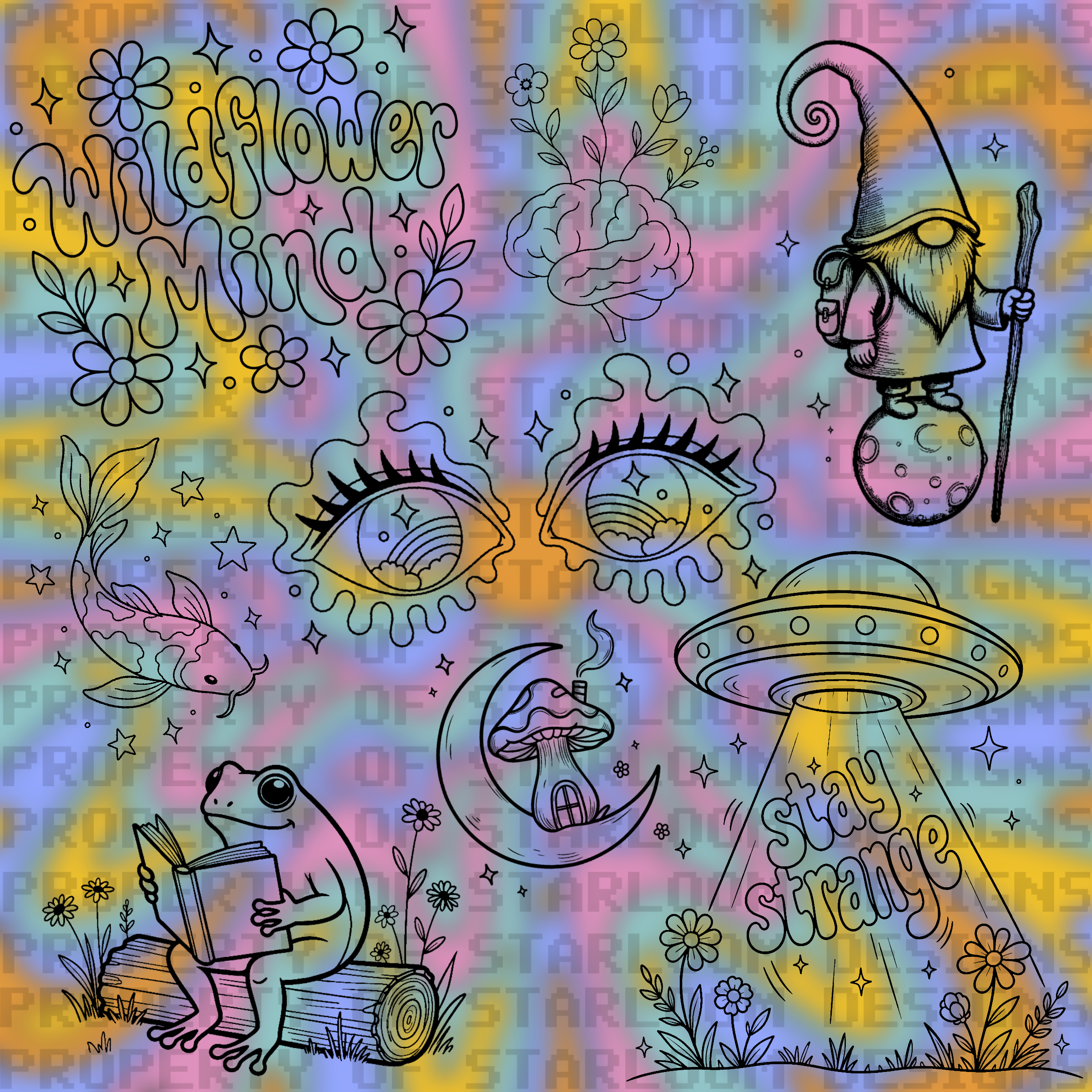 Wildflower Mind Outline Set (8 Pieces)