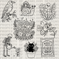 Haunted Garden Outline Set (8 Pieces)