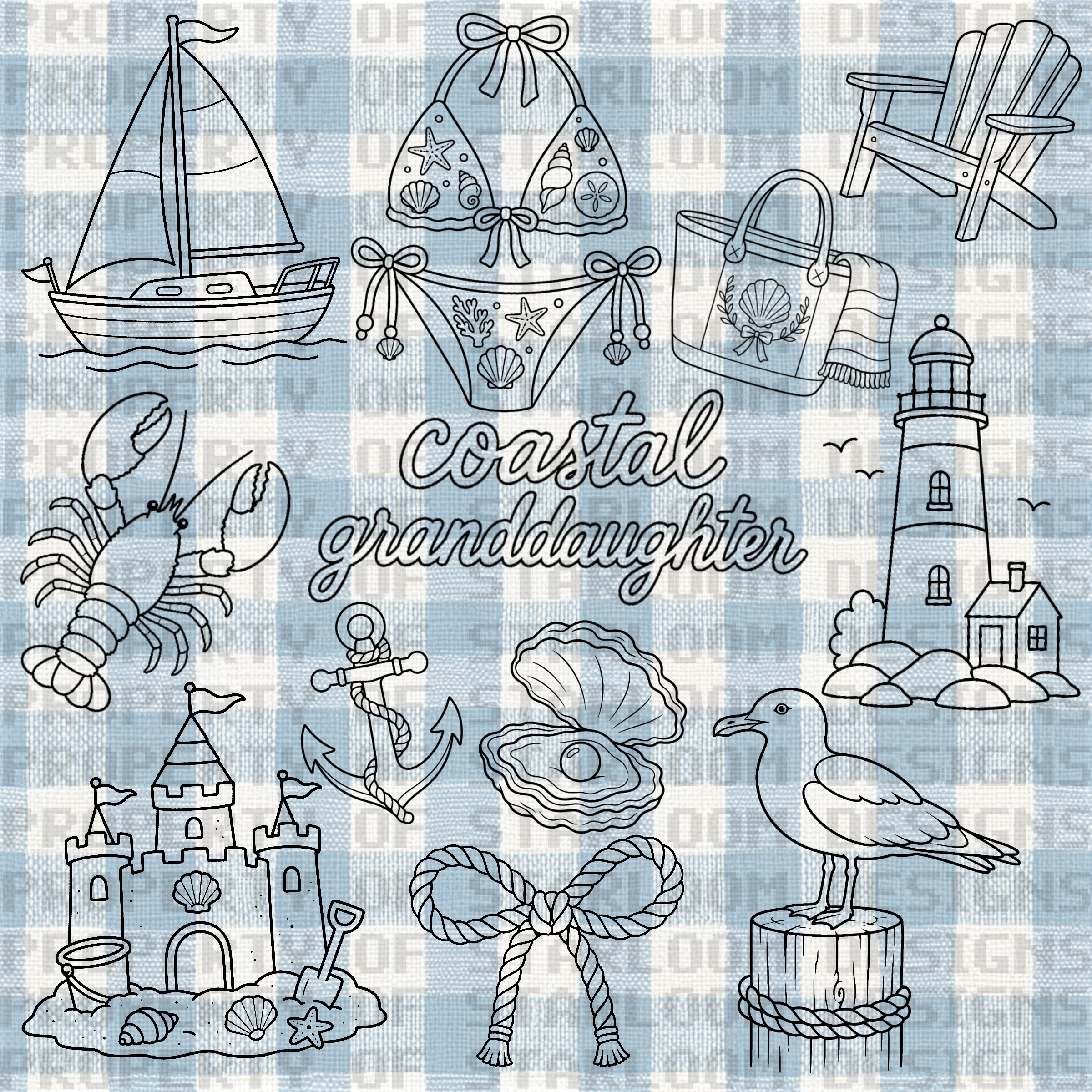 New England Summer Outline Set (12 Pieces)