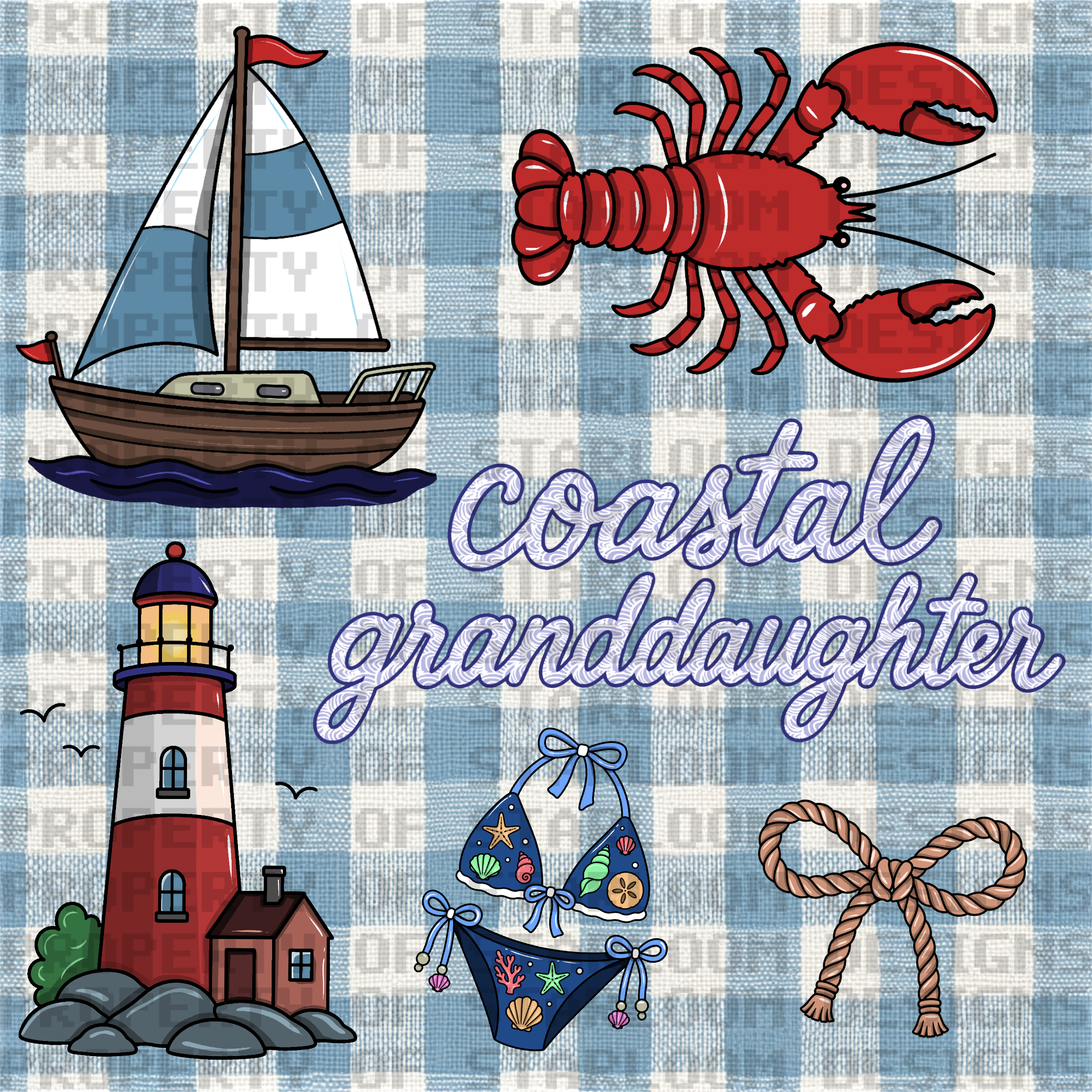 New England Summer Clipart Set (6 Pieces)