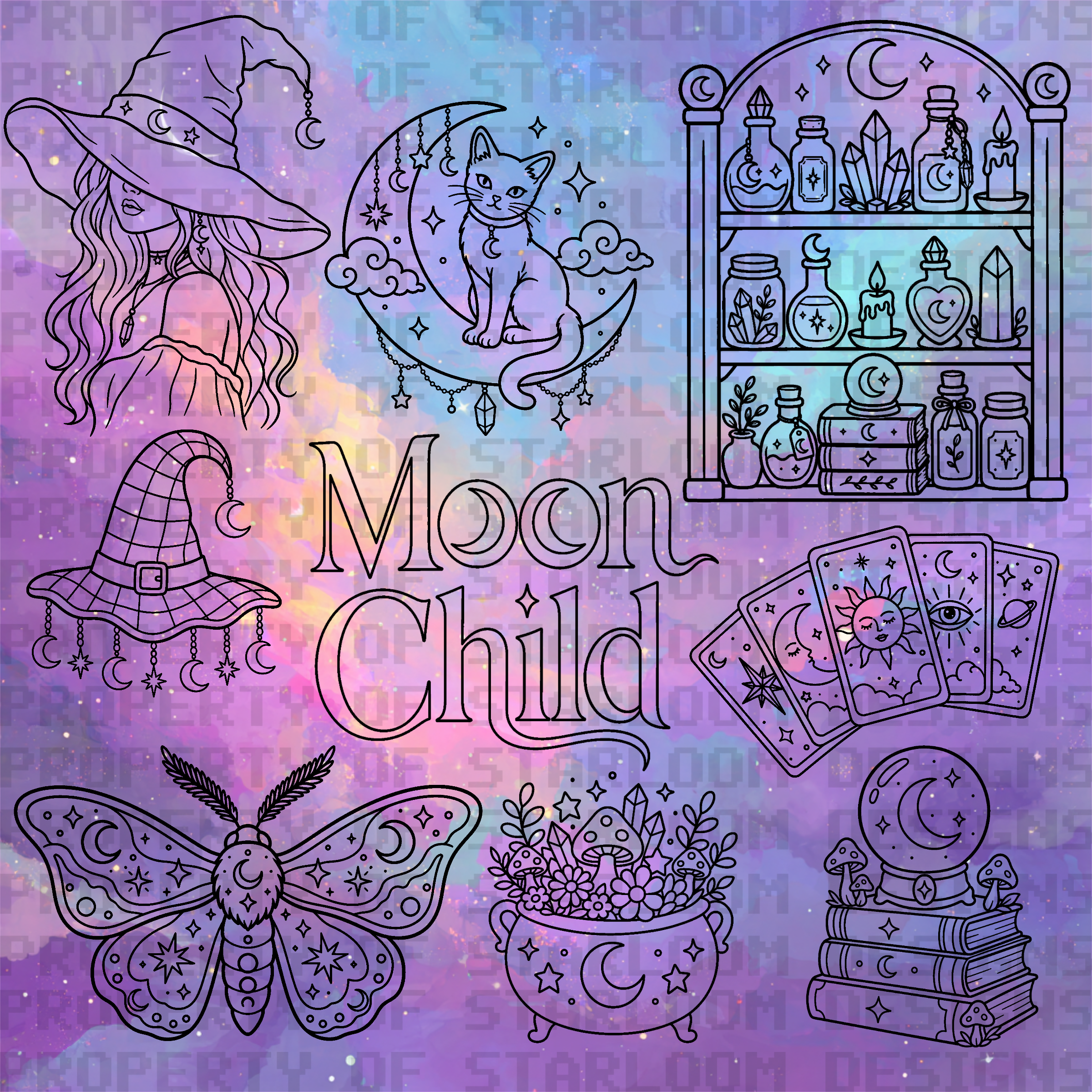 Moon Child Outline Set (9 Pieces)