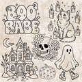 Boo Babe Freebie Outline Set (6 Pieces)