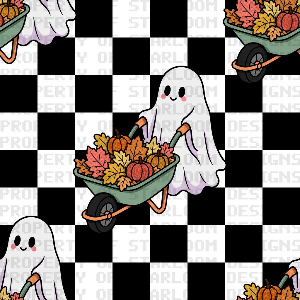 Ghostly Harvest Seamless Pattern