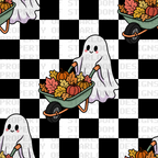 Ghostly Harvest Seamless Pattern