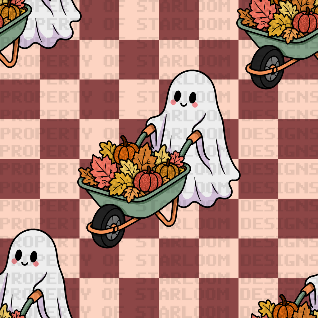 Ghostly Harvest Seamless Pattern