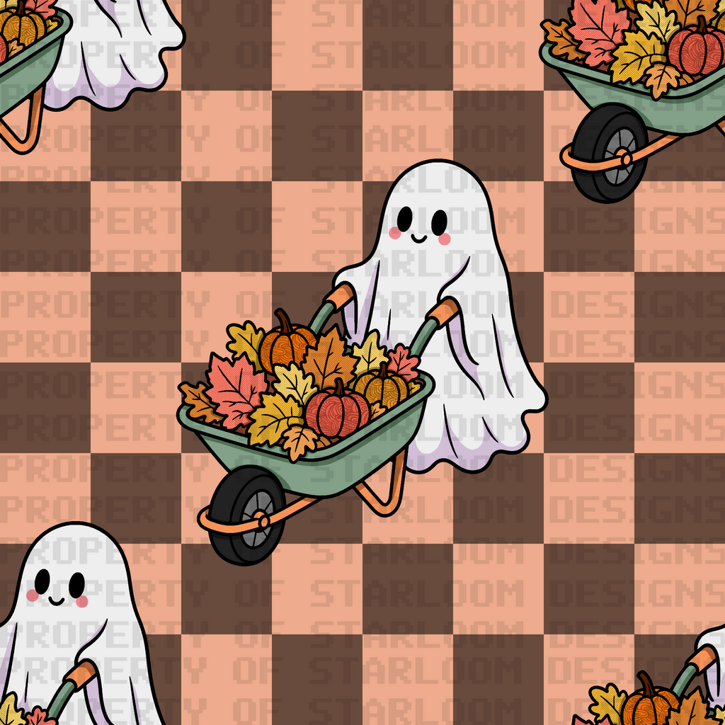 Ghostly Harvest Seamless Pattern