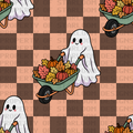 Ghostly Harvest Seamless Pattern