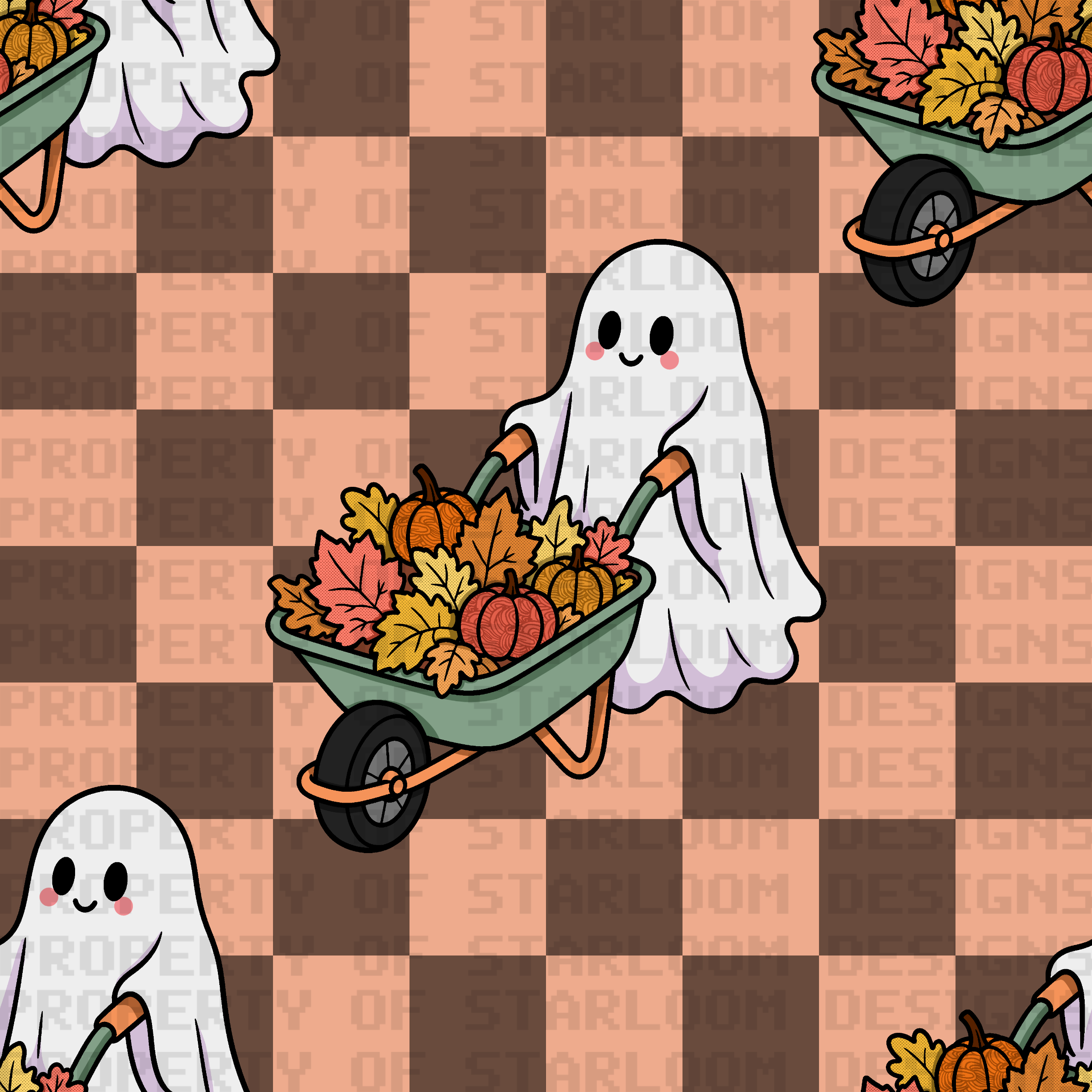 Ghostly Harvest Seamless Pattern