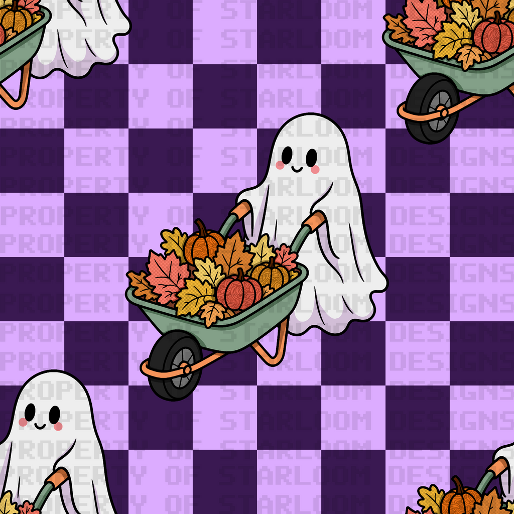 Ghostly Harvest Seamless Pattern