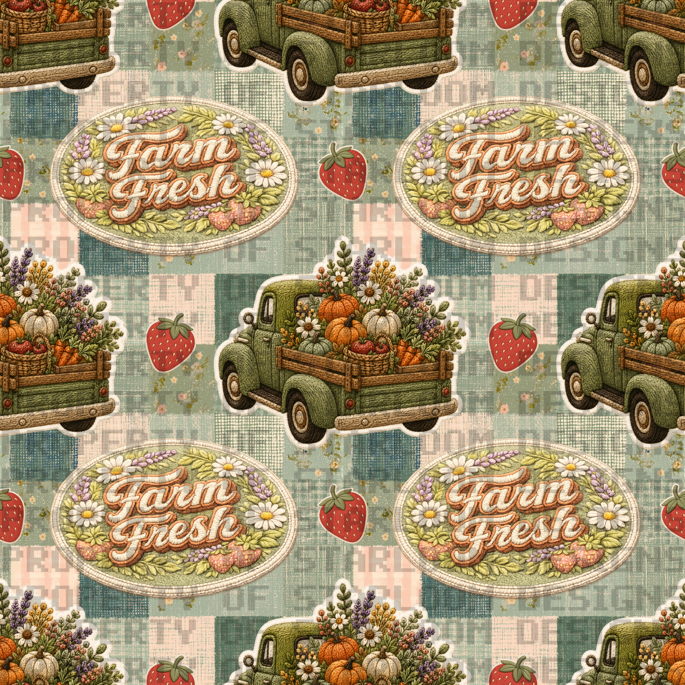Farm Fresh Stitchery Seamless Design