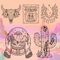 Cosmic Outlaw Freebie Outline Set (6 Pieces)