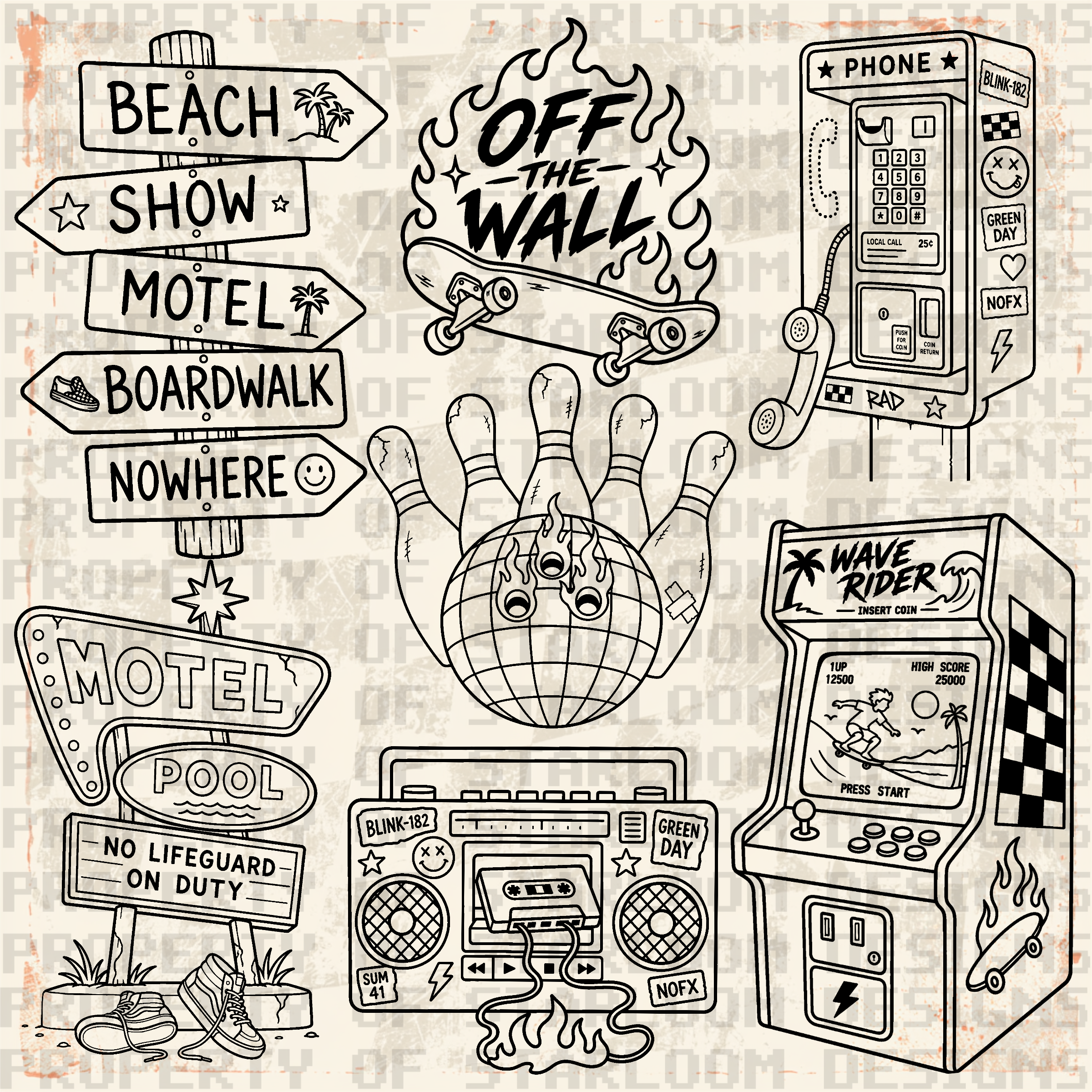 Off the Curb Outline Set (7 Pieces)