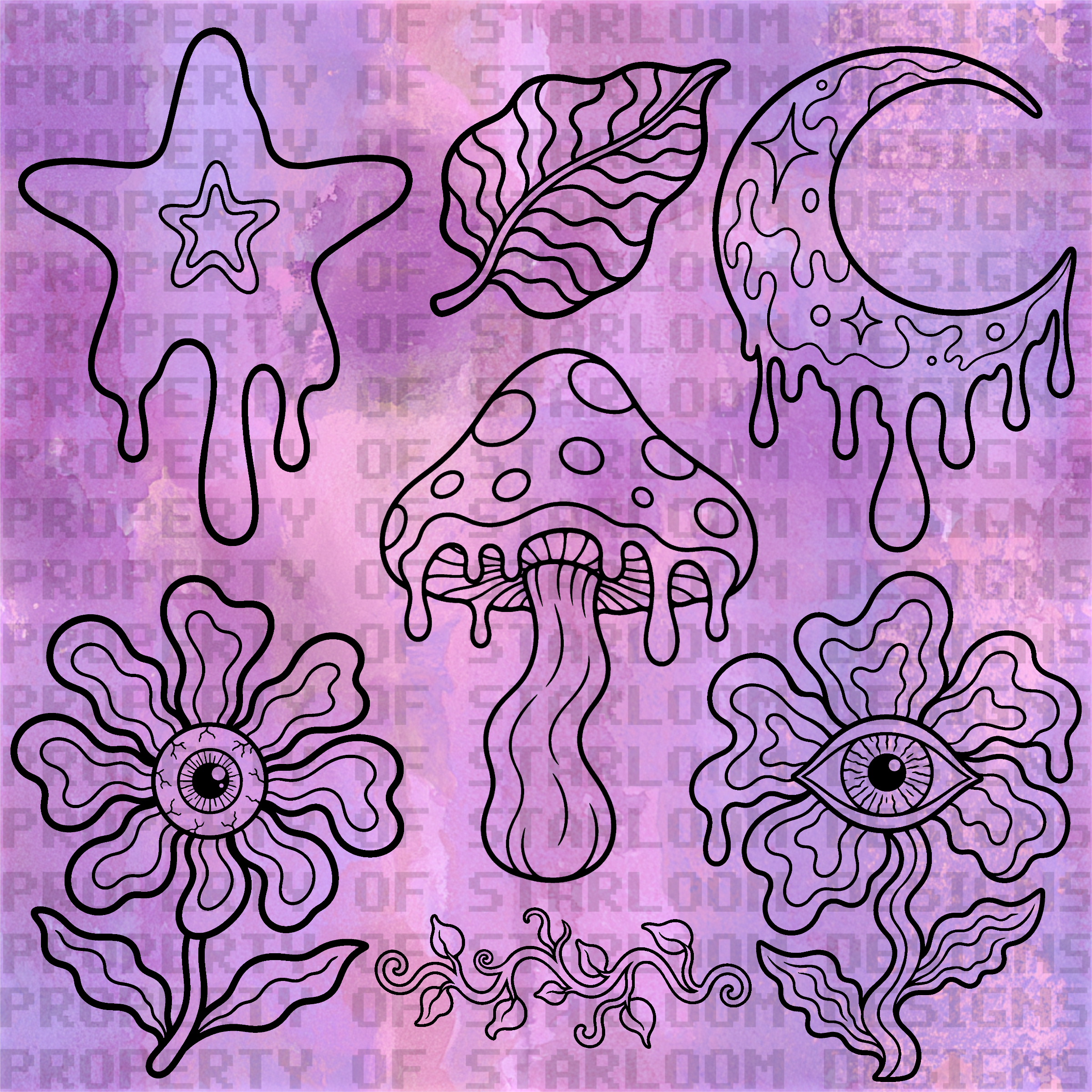 Galaxy Trip Outline Set (8 Pieces)