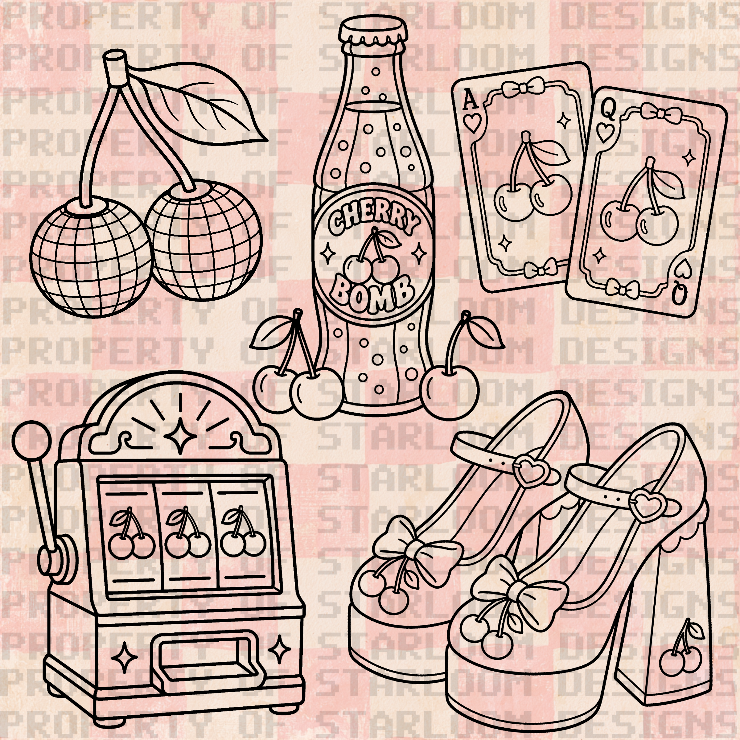 Cherry Baby Outline Set (5 Pieces)