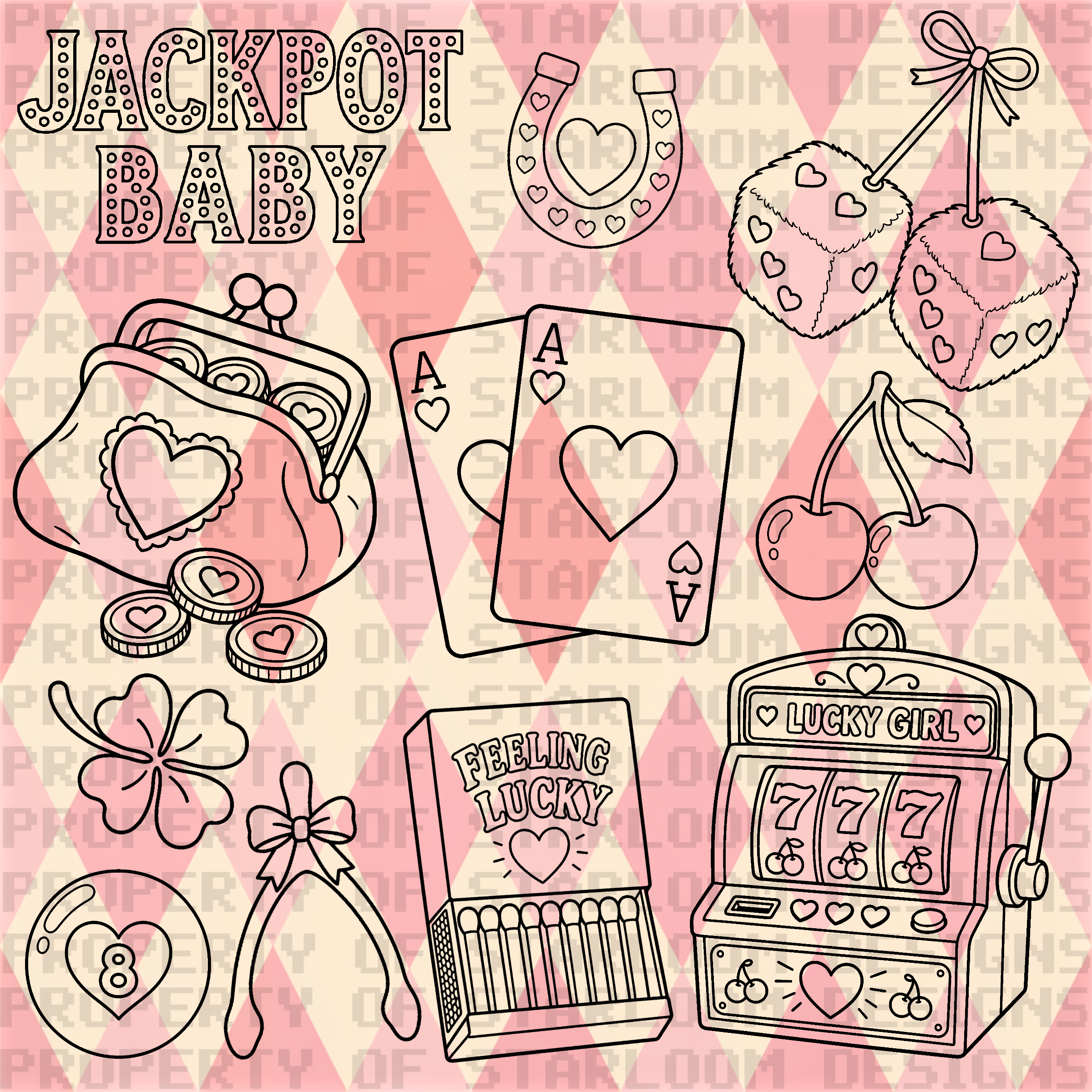 Lucky Girl Outline Set (11 Pieces)