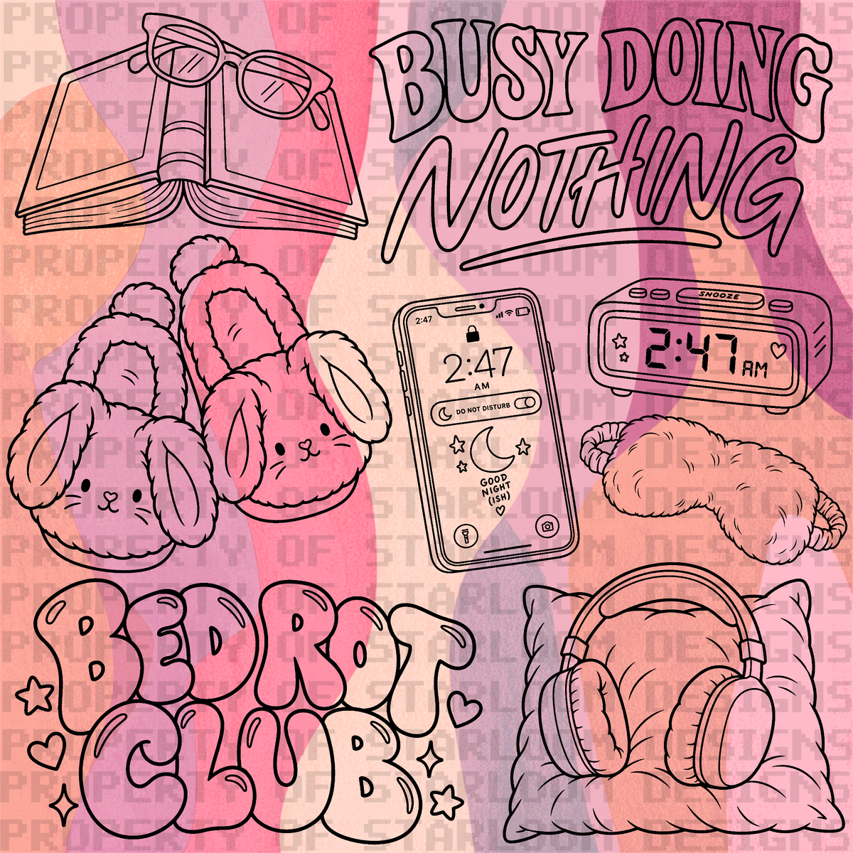 Bed Rot Club Outline Set (8 Pieces)