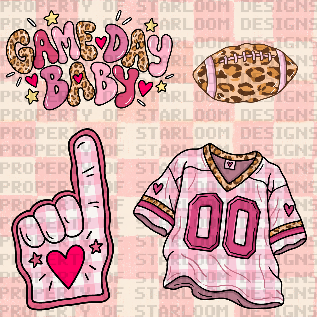 Game Day Baby Clipart Set (4 Pieces)
