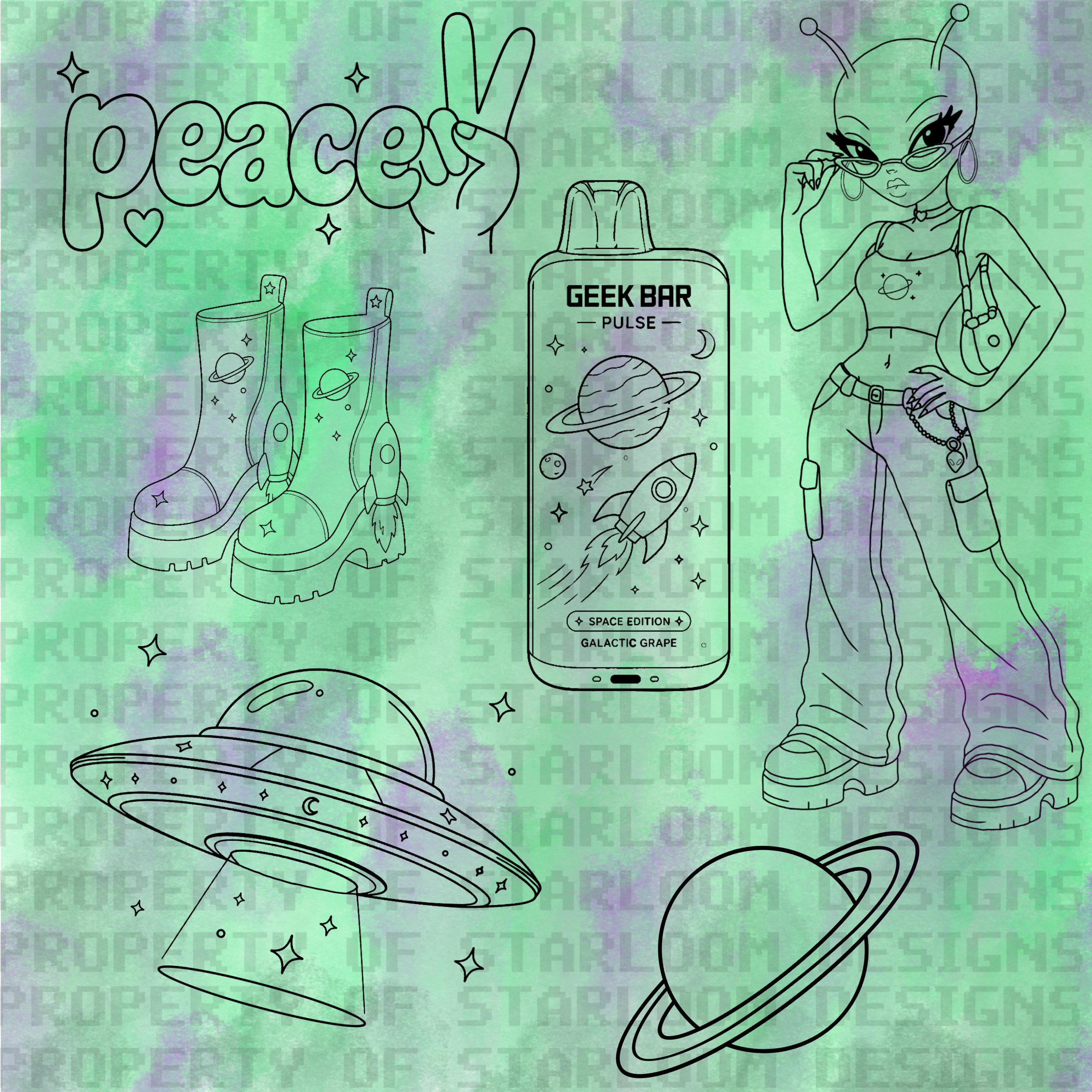 Baddie Invasion Outline Set (6 Pieces)